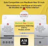 Mektron Funda para MacBook Neo 2026 de 13 pulgadas A18 Pro chip A34...