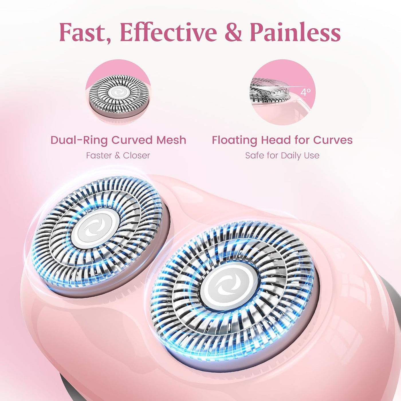 Brightup - Depilación facial para mujeres, afeitadora eléctrica sin...