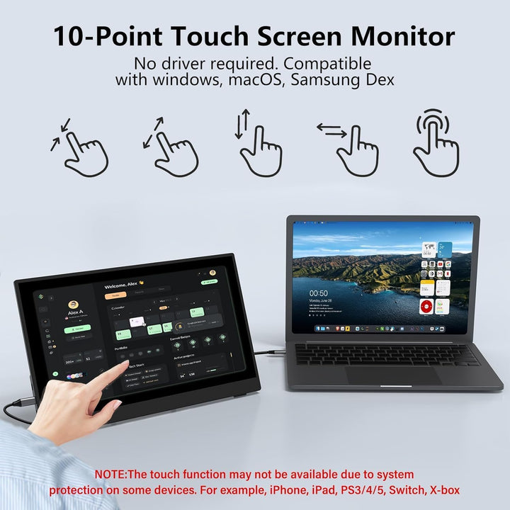 InnoView Monitor Portátil con Pantalla Táctil de 15.6" 1080P de...