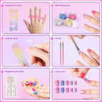 Juego de esmaltes de uñas para niñas, no tóxico, de secado rápido, con secador de uñas y esmalte de uñas despegable, juguetes de regalo ideal para niñas de 6 a 12 años