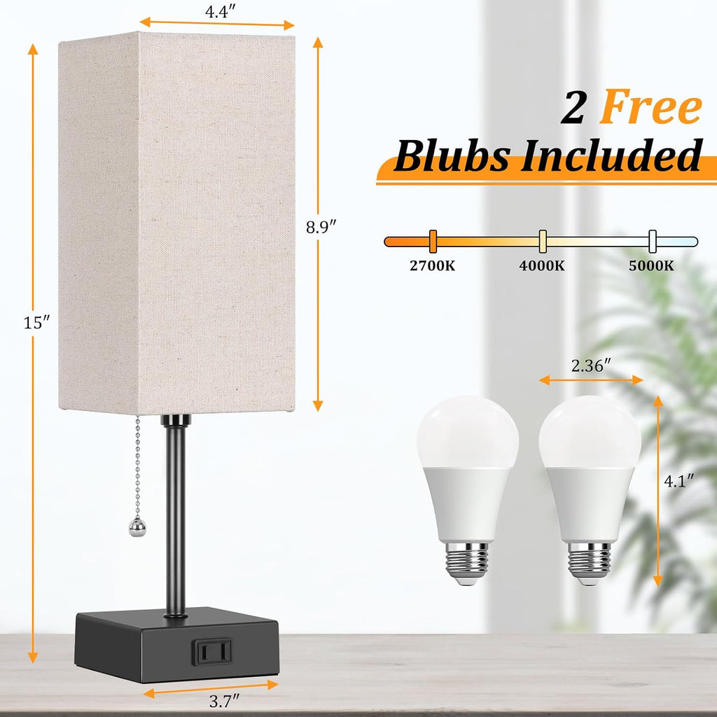 Lámpara Lámpara de mesita de noche de 15 '' para dormitorio Pequeñas lámparas de luz de noche para mesita de noche