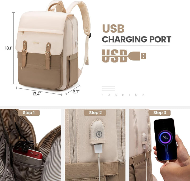 LOVEVOOK Mochila para computadora portátil para mujer, mochila de v...