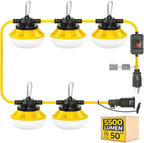 Cadena de luces LED de 3 clavijas de 50 pies con interruptor