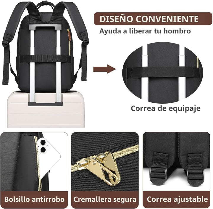 Mochila para laptop para mujer, mochila de viaje de trabajo de 15.6...