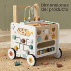 Wooden Baby Walker, Activity Cube Push Walker para Boys y Girls, Toddler Montessori Learning a Walk Toy con Adjustable Speed