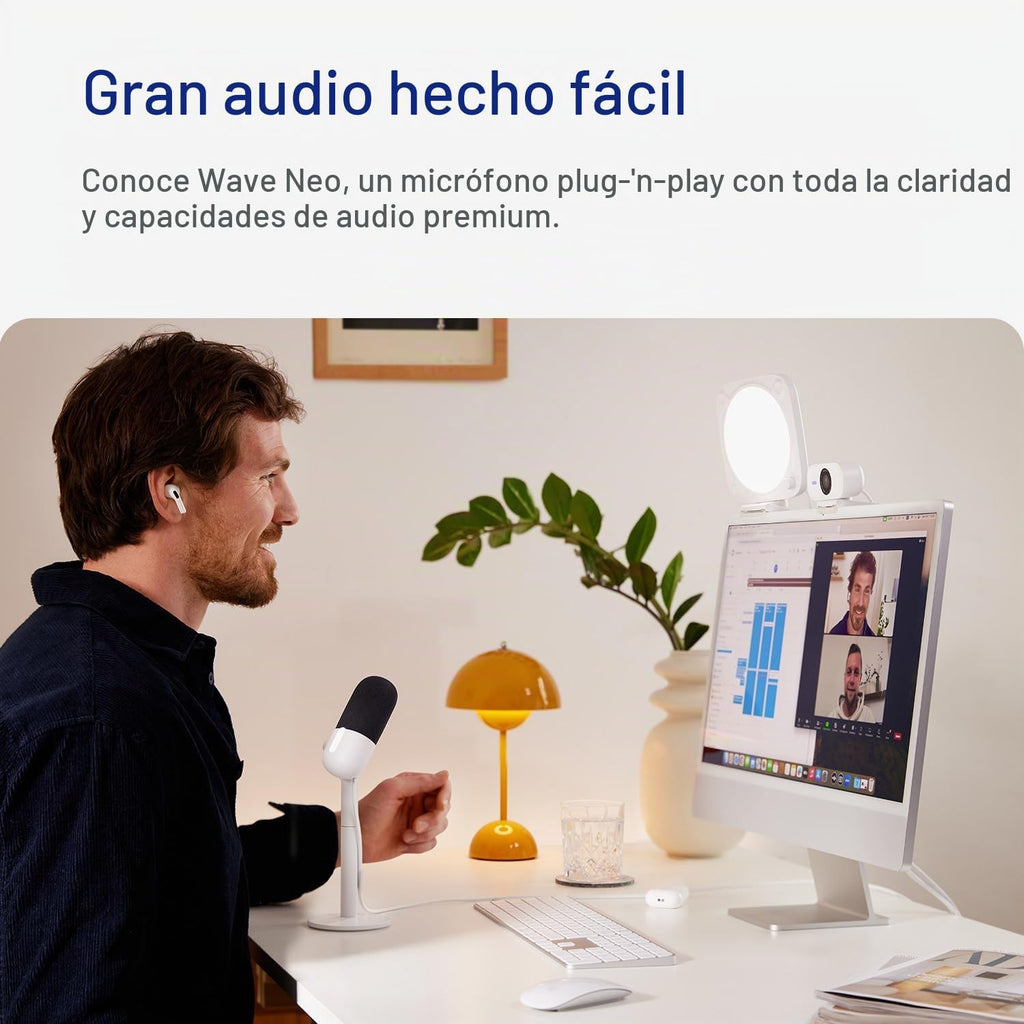 Elgato Micrófono de condensador USB Wave: Neo, toque para silenciar