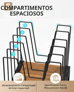 HULISEN Organizador de escritorio inclinado para archivos, soporte de carpetas de escritorio de 5 secciones