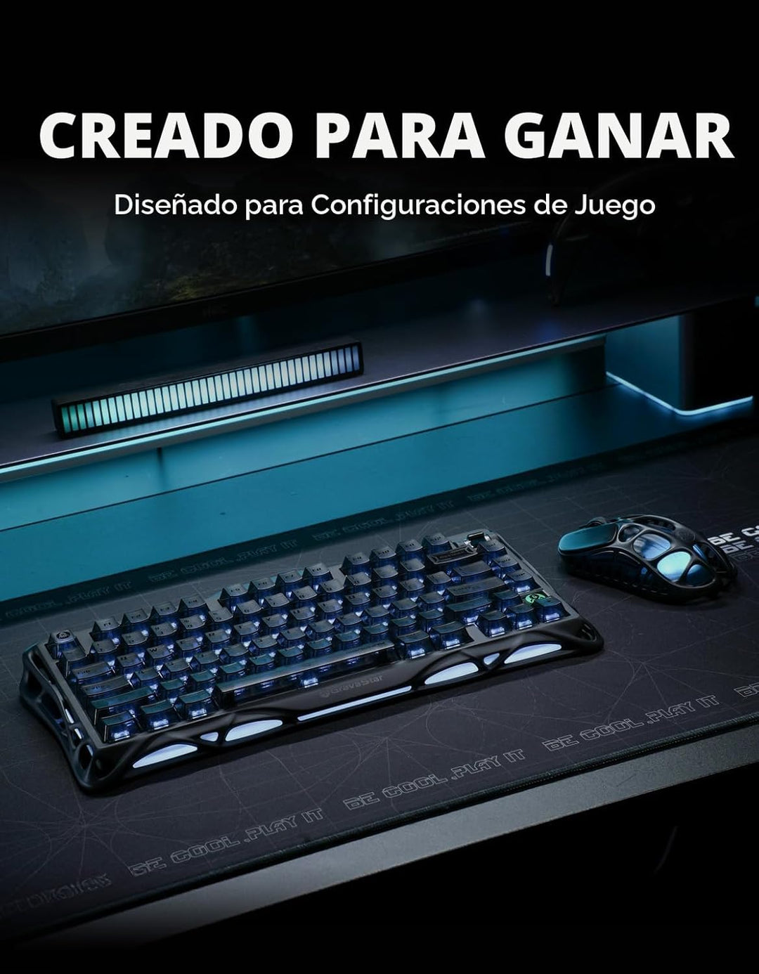 GravaStar Teclado mecánico inalámbrico Mercury K1 75%, teclado para...