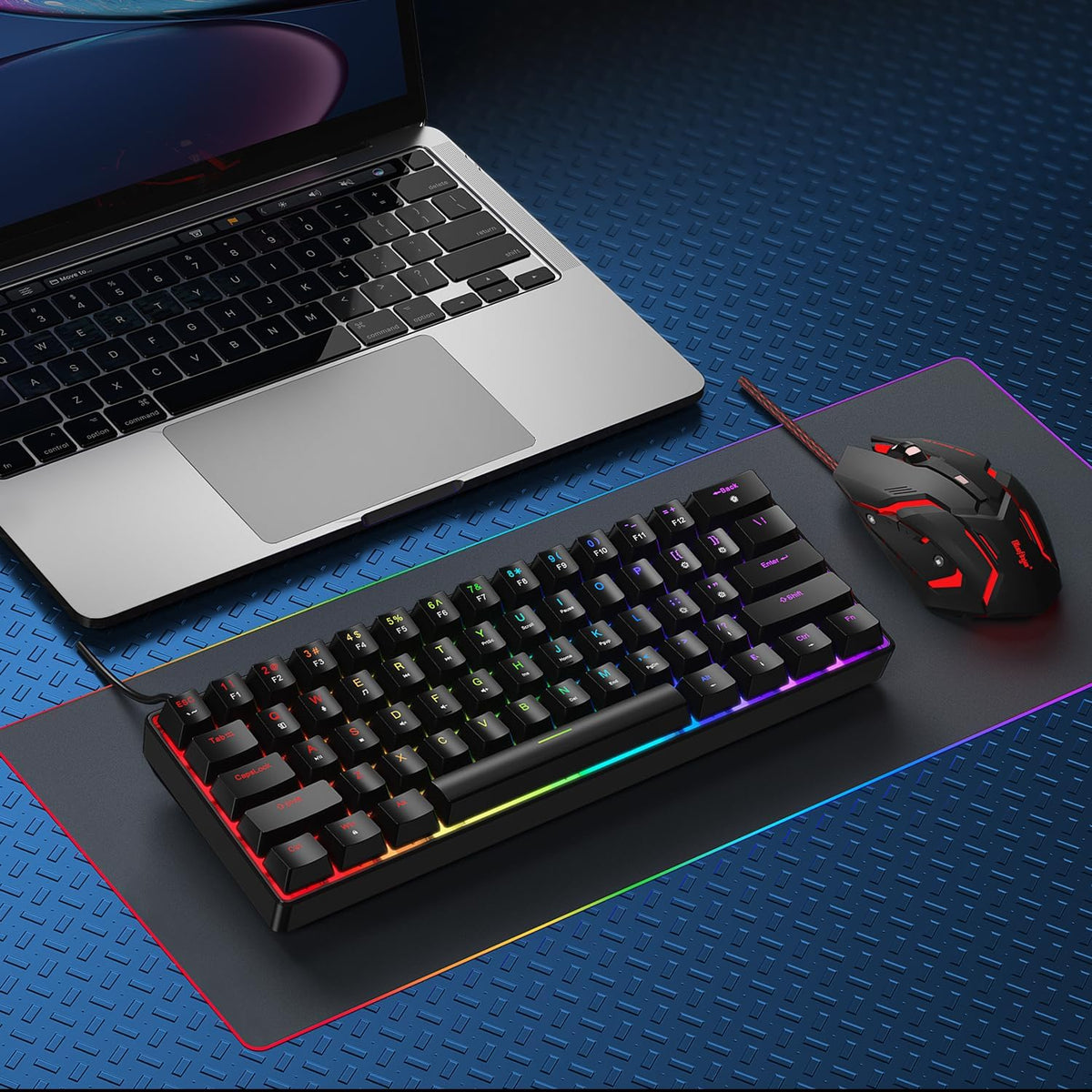 BlueFinger Combo de teclado y mouse mecánicos para juegos 60% \u201...