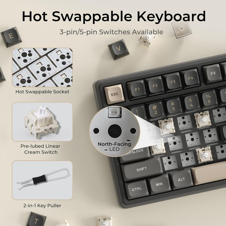 RK ROYAL KLUDGE R98 Pro - Teclado mecánico con cable, 96% teclado c...