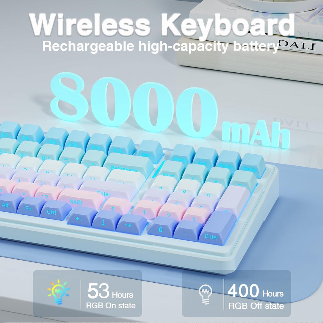AULA Teclado mecánico inalámbrico F99, triple modo (BT5.0\/2.4GHz\/...