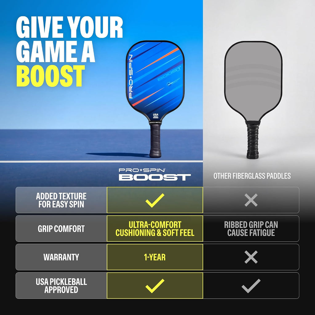 PRO-SPIN BOOST Paletas de Pickleball (Set de 2 o 4) con Pelotas para Todas las Superficies y Bolsa