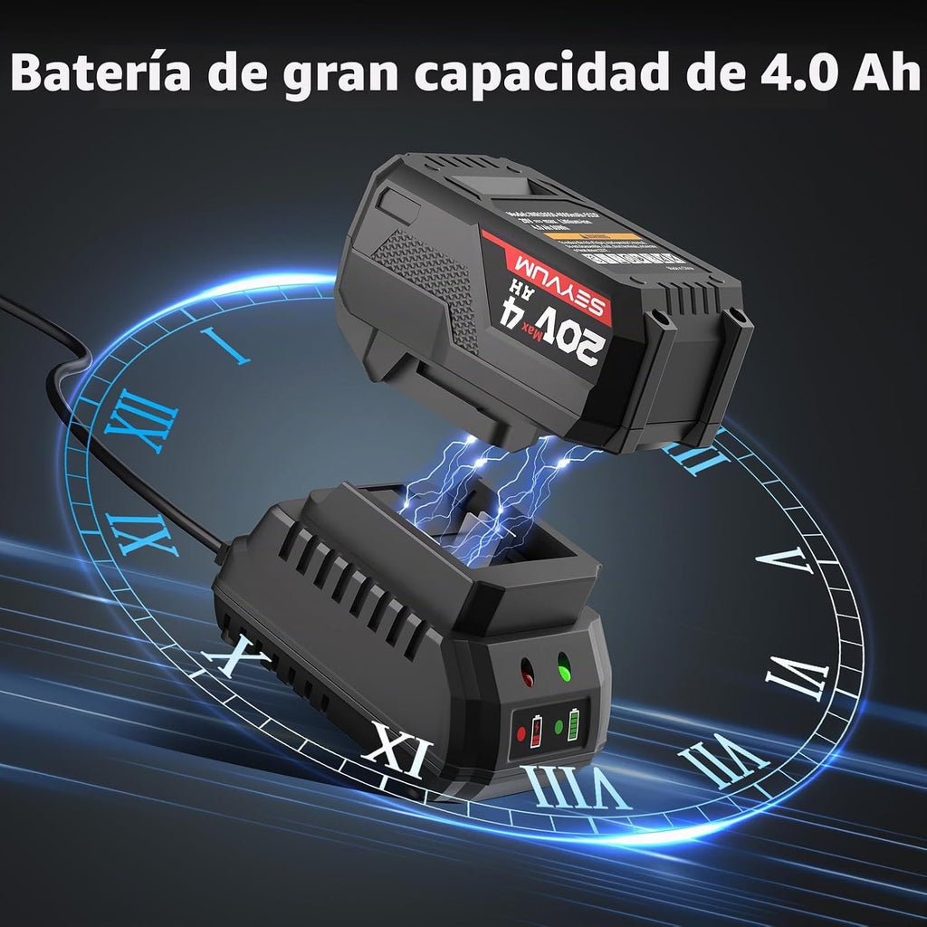 SEYVUM Llave de impacto, pistola de impacto de 1/2 pulgada, destornillador de impacto de potencia, par máximo de 320 pies-libras (430 N.m), llave de impacto inalámbrica con motor sin escobillas de 20