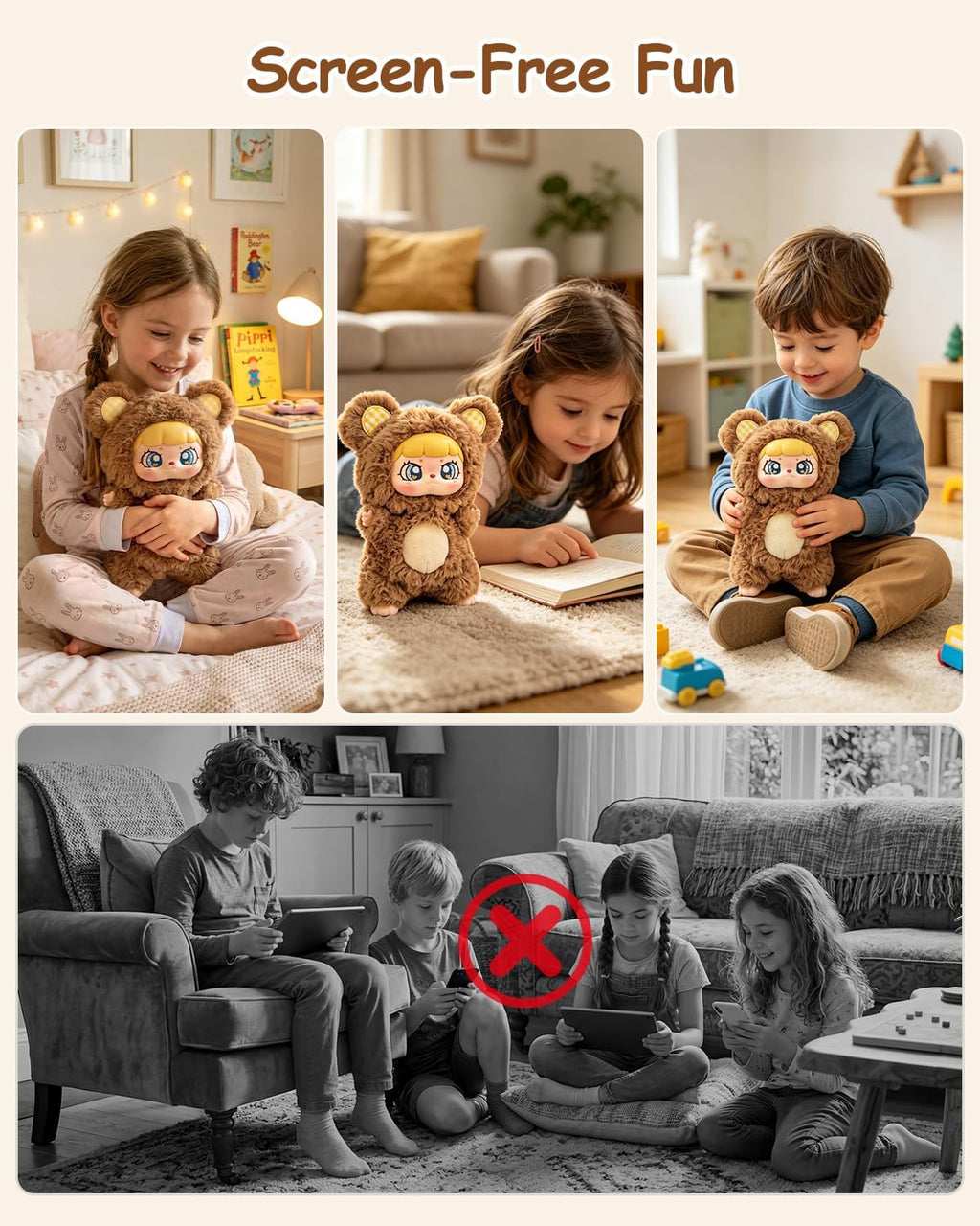 Juguete de peluche inteligente con inteligencia artificial, animal de peluche interactivo para niños de más de 3 años, robot emo sin pantalla, aplicación con múltiples idiomas conmutables