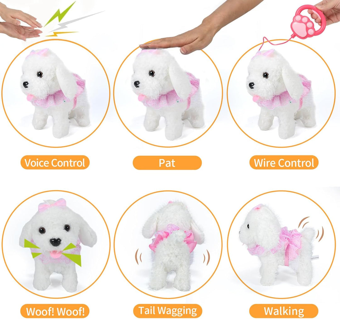 GOBRILLFUN Perro robot a control remoto, juguete electrónico de pel...