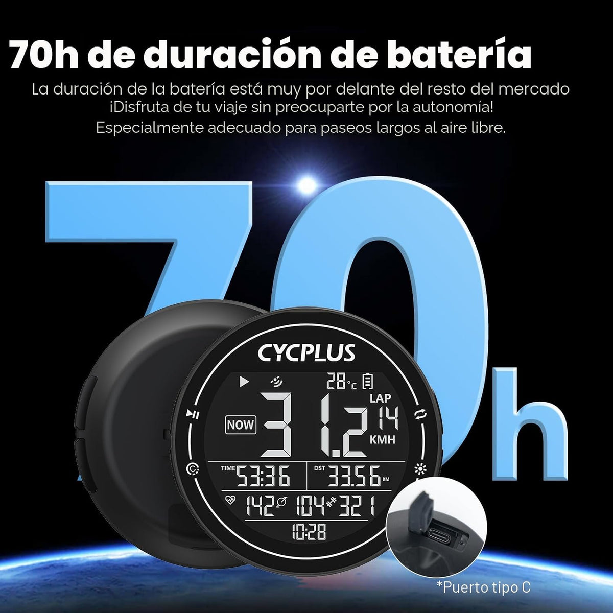 CYCPLUS Bomba de bicicleta AS2PRO + Ordenador/GPS para bici M2
