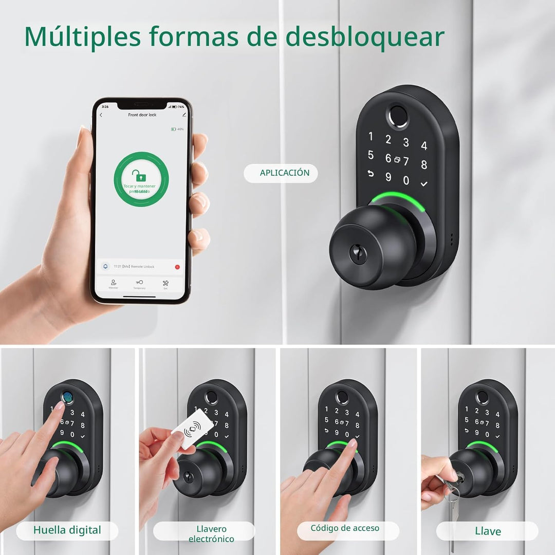 Yamiry - Cerradura de puerta inteligente con teclado con perilla, c...