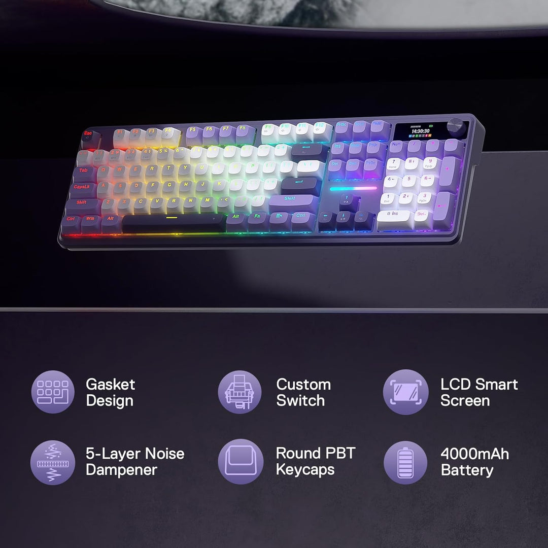 Redragon K762 Wireless Gasket Gaming Keyboard w\/Hype Screen &amp;...