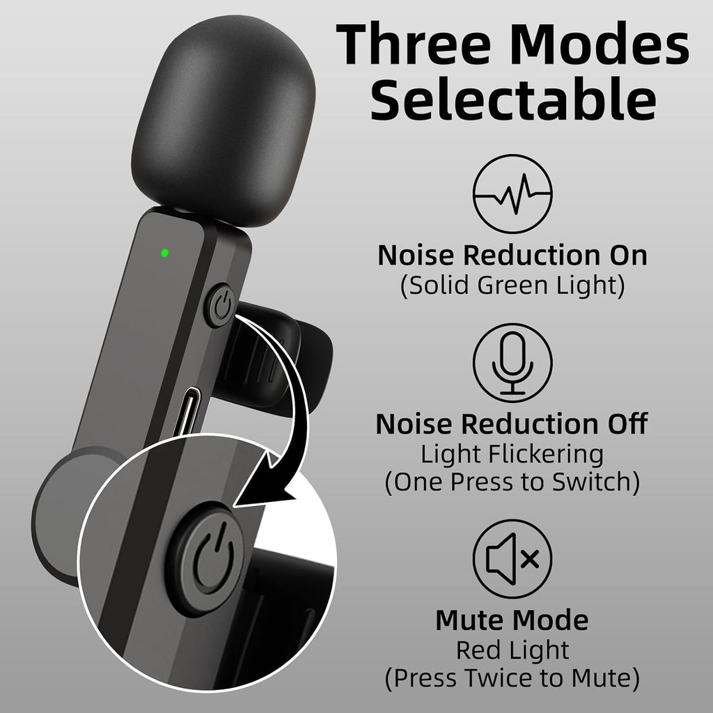 Mini micrófono inalámbrico para iPhone PC, USB tipo C Lavalier Lapel
