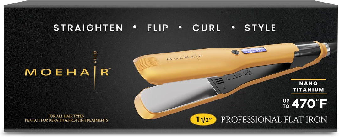MOEHAIR Plancha de pelo profesional iónica de titanio para alisar,...