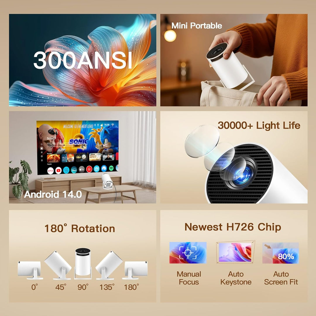 [Aplicaciones integradas y actualizadas en 2025] Mini proyector con...