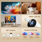 [Aplicaciones integradas y actualizadas en 2025] Mini proyector con...