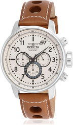 Reloj cronógrafo Invicta Rally S1 para hombre, de acero inoxidable, con correa de cuero marrón