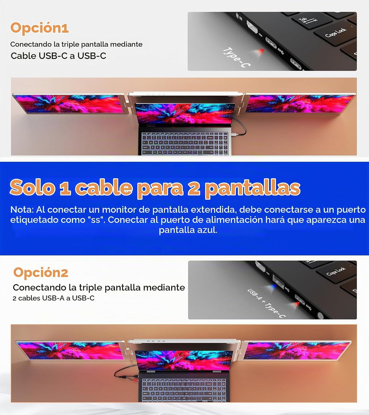 FOPO Extensor de pantalla para laptop de 16 pulgadas, monitor cuádr...