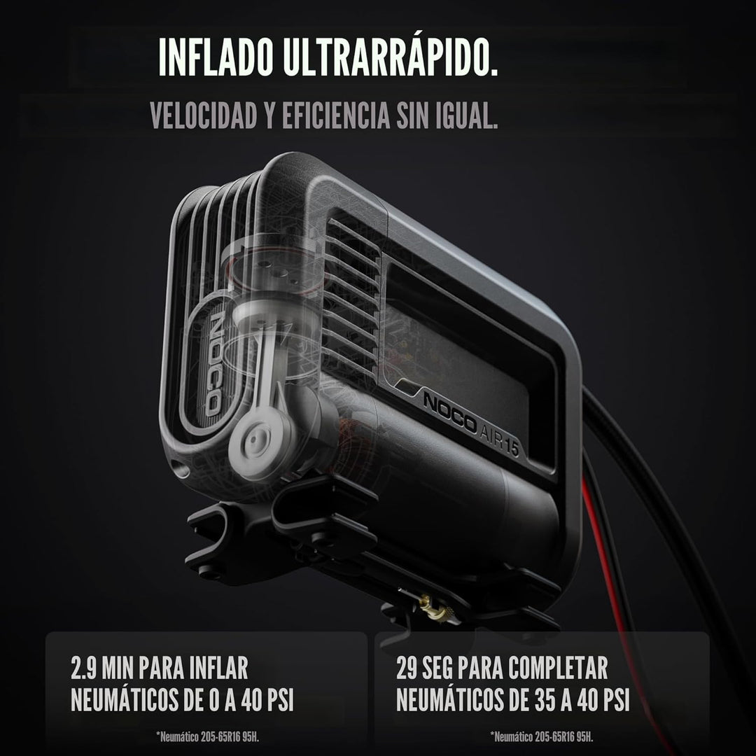 NOCO AIR15: Inflador de neumáticos ultrarrápido de 15 A - Bomba de...