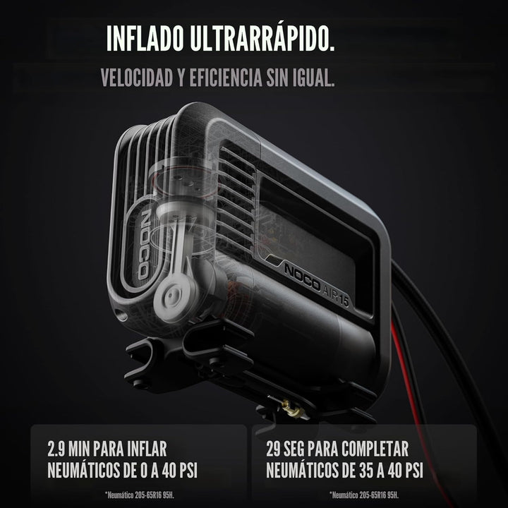 NOCO AIR15: Inflador de neumáticos ultrarrápido de 15 A - Bomba de...