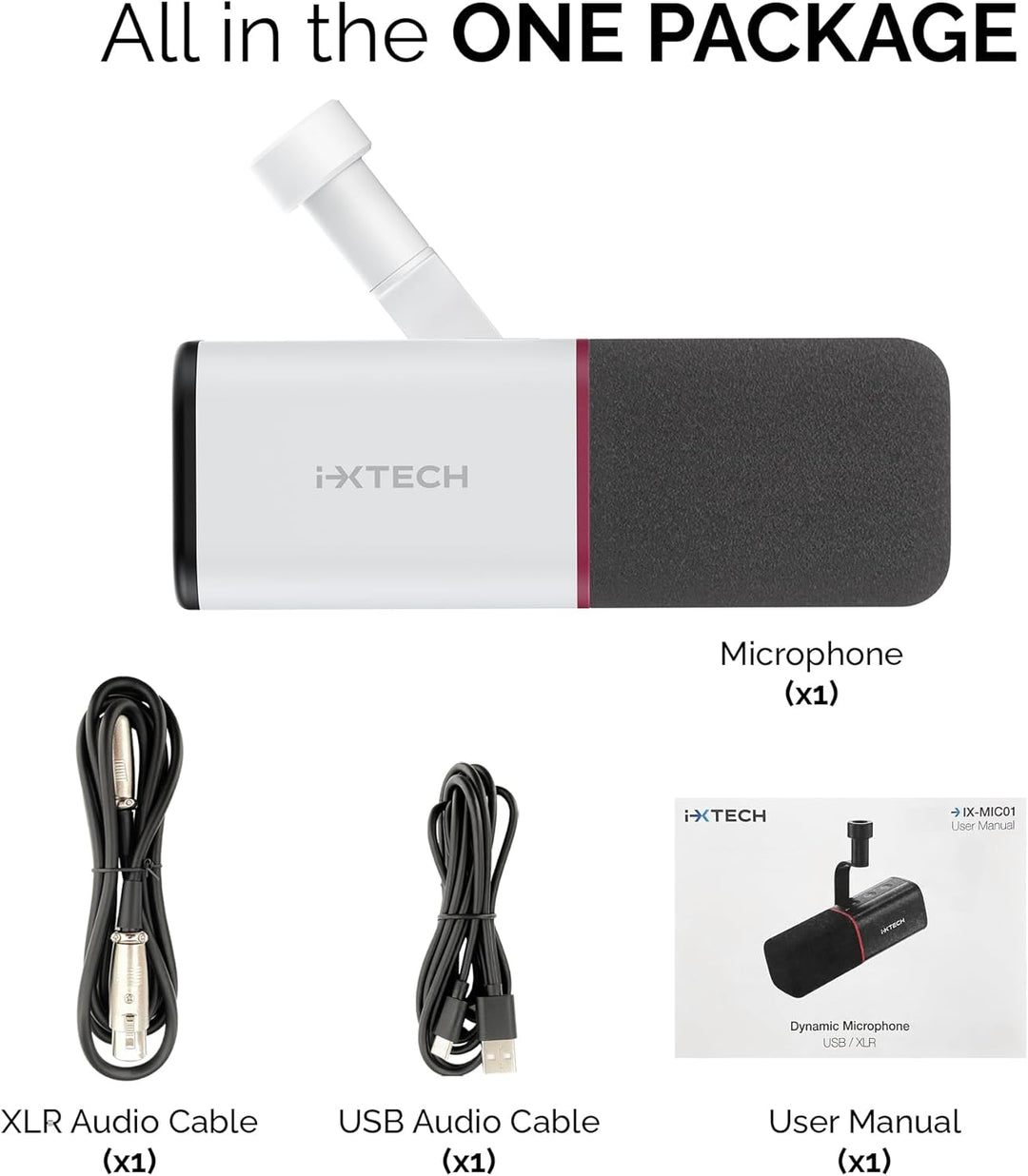 Micrófono dinámico cardioide IXTECH con cubierta de micrófono, micr...