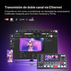 Tenveo - Mezclador de conmutador de video HDMI 4K60FPS, 4 entradas SDI y 4 HDMI, conmutador de transmisión en vivo de 5 canales, pantalla FHD de 5.5 pulgadas, salida 1080P60FPS, grabación USB/SD