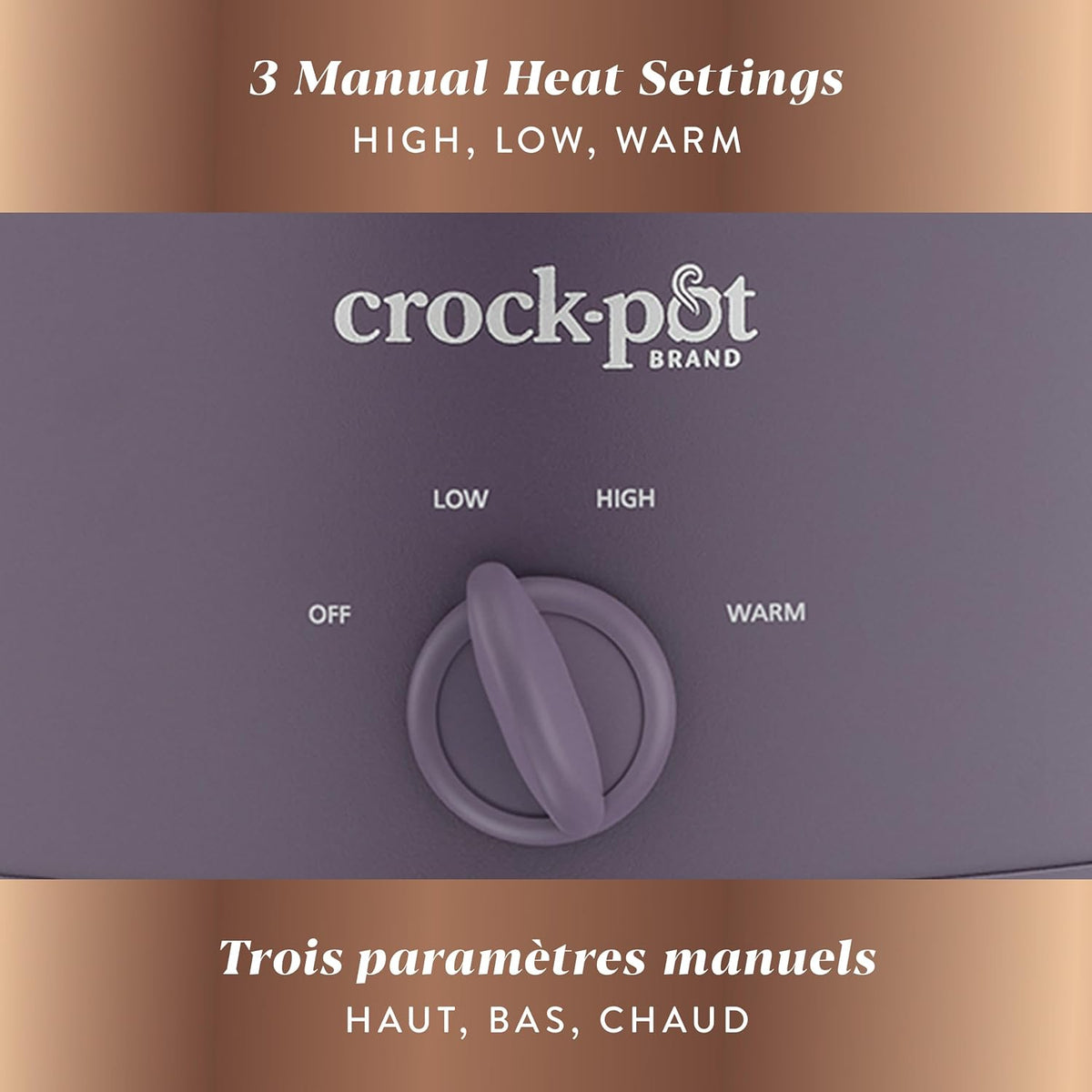 Crock-Pot Design Series - Olla de cocción lenta manual de 4.5 cuartos de galón, papa morada