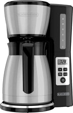 BLACK+DECKER Cafetera programable térmica de 12 tazas con fuerza de