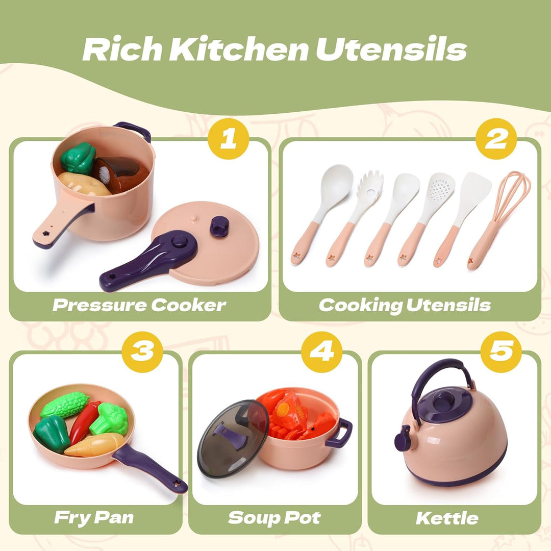 CUTE STONE - Juego de 51 piezas de accesorios de cocina en miniatur...