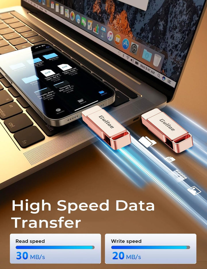 Gulloe Unidad flash de 512 GB diseñada para iPhone, almacenamiento...
