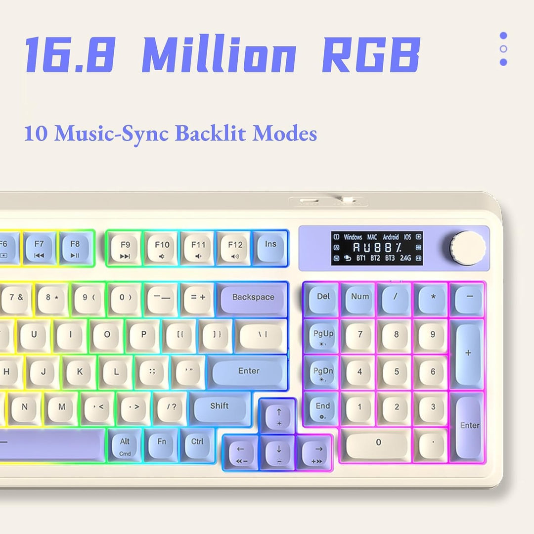 AULA Teclado inalámbrico S99 Pro, teclados para juegos, perilla mul...