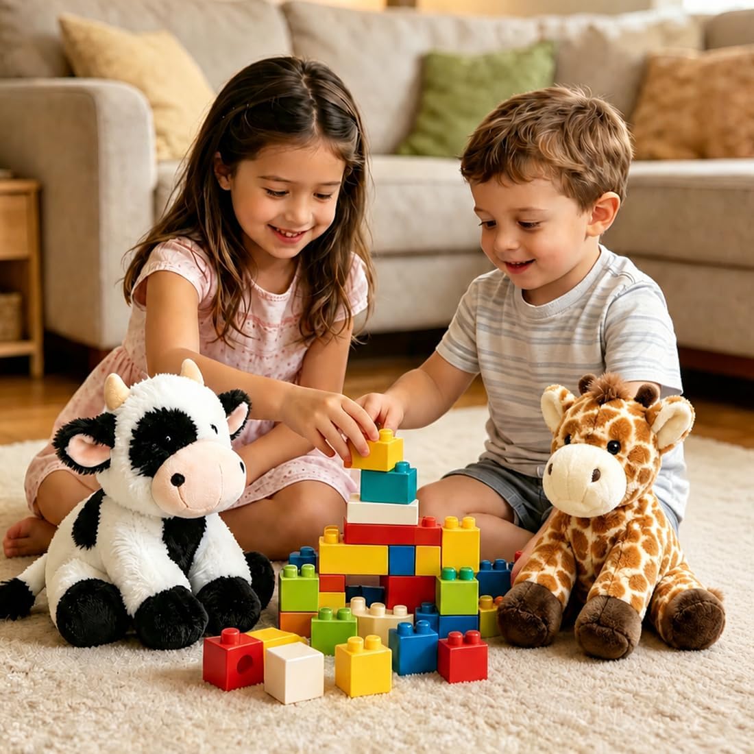 Yak - Juguetes de peluche con peso, almohada suave de felpa de vaca de 9