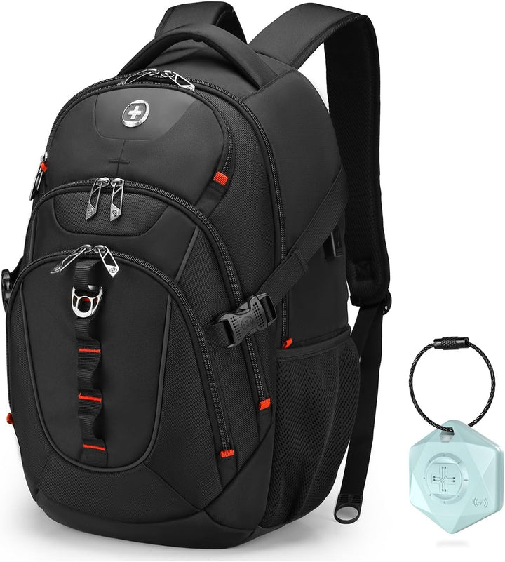 Swissdigital Mochila de viaje de diseño para hombres con Apple Find...