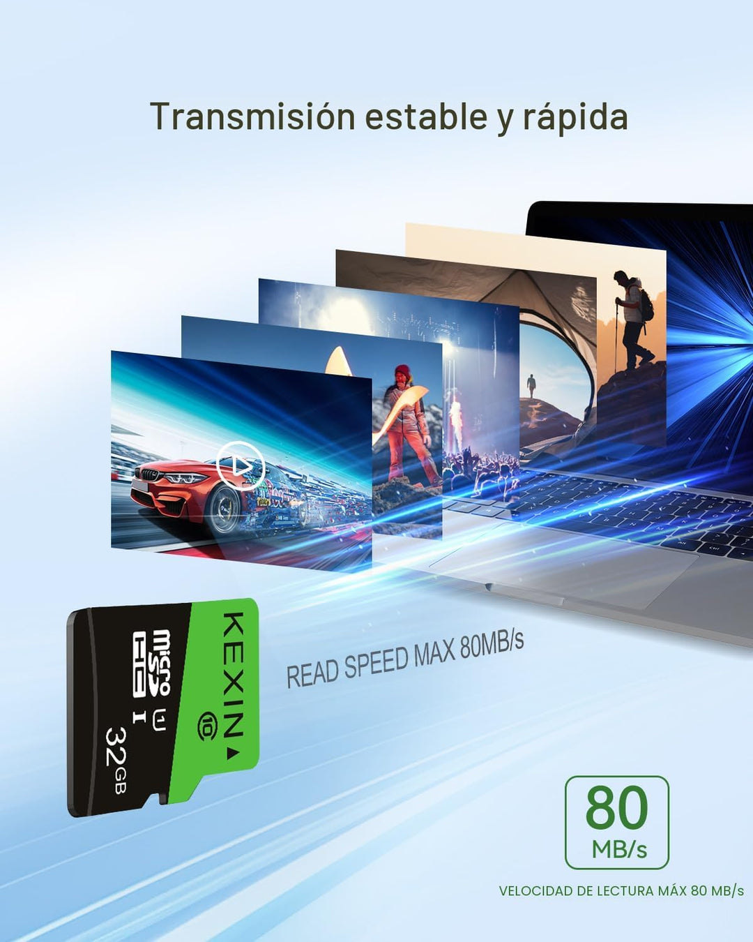 KEXIN Paquete de 3 tarjetas de memoria micro SD de 32 GB MicroSDHC...
