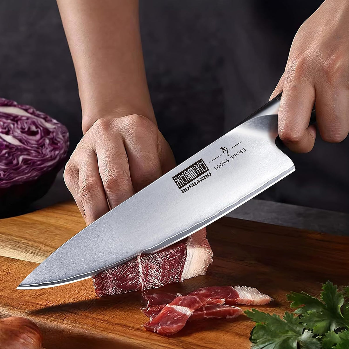 HOSHANHO Juego de cuchillos de cocina con bloque, juego de 14 piezas de bloques de cuchillos ultra afilados