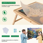 TEAKMAMA - Mesa de rompecabezas, 1500 piezas, tablero de rompecabezas de