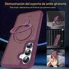 SKYLMW Funda compatible con Samsung Galaxy S24 Plus y Samsung Galaxy S25 Plus con soporte de anillo magnético, fundas translúcidas para teléfono S24+ y S25+ de 6.7 pulgadas [compatible con Mag-Safe