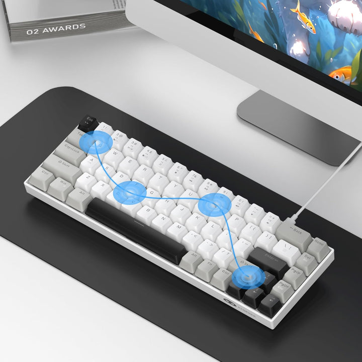 MageGee Teclado Mecánico Portátil para Juegos 60%, MK-Box con Retro...