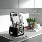 Licuadora comercial, licuadoras de encimera de 2200 W con escudo extraíble, licuadora silenciosa para batidos y trituración de hielo, licuadoras profesionales de 52 onzas, 38000 RPM para cocina, K80 (negro)