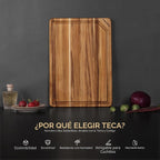 Tabla de cortar de madera de teca para cocina Tablero de charcutería