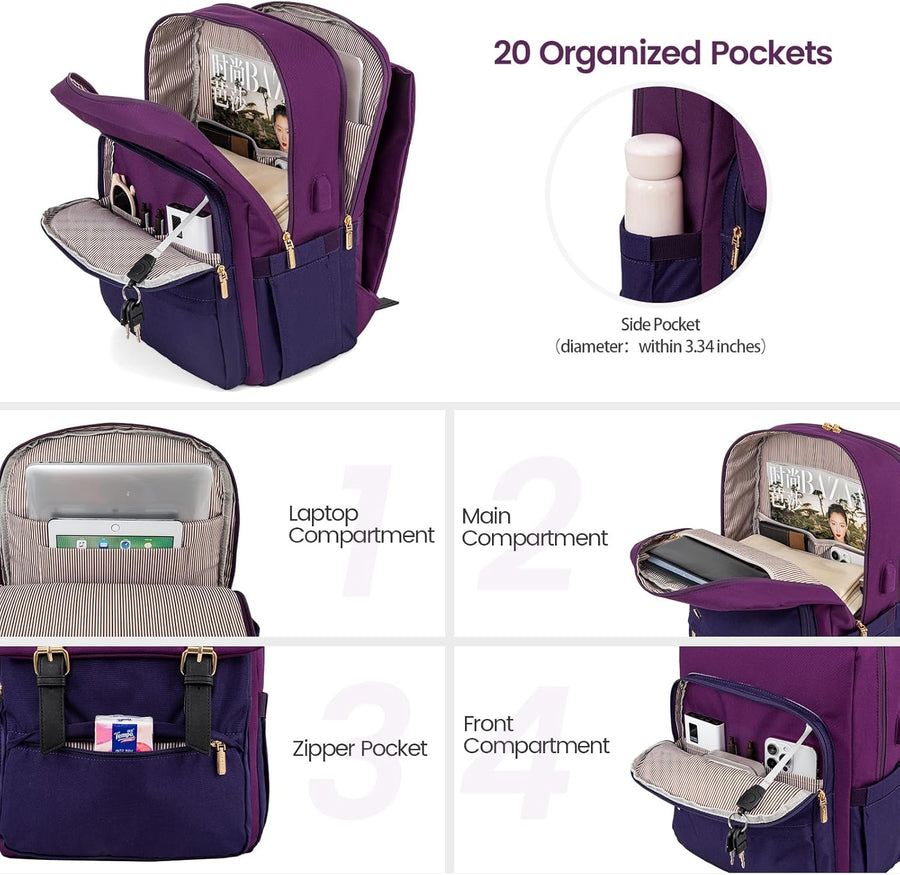 LOVEVOOK Mochila para computadora portátil para mujer, mochila de v...