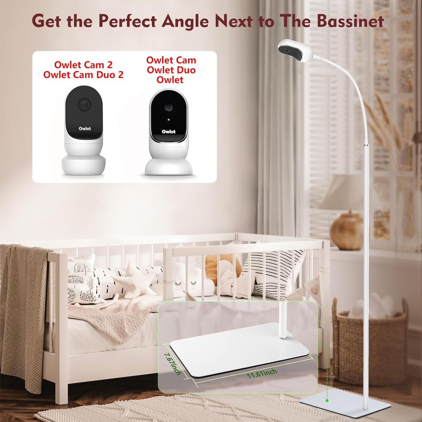 Soporte de suelo para monitor de bebé compatible con HelloBaby, Nan...