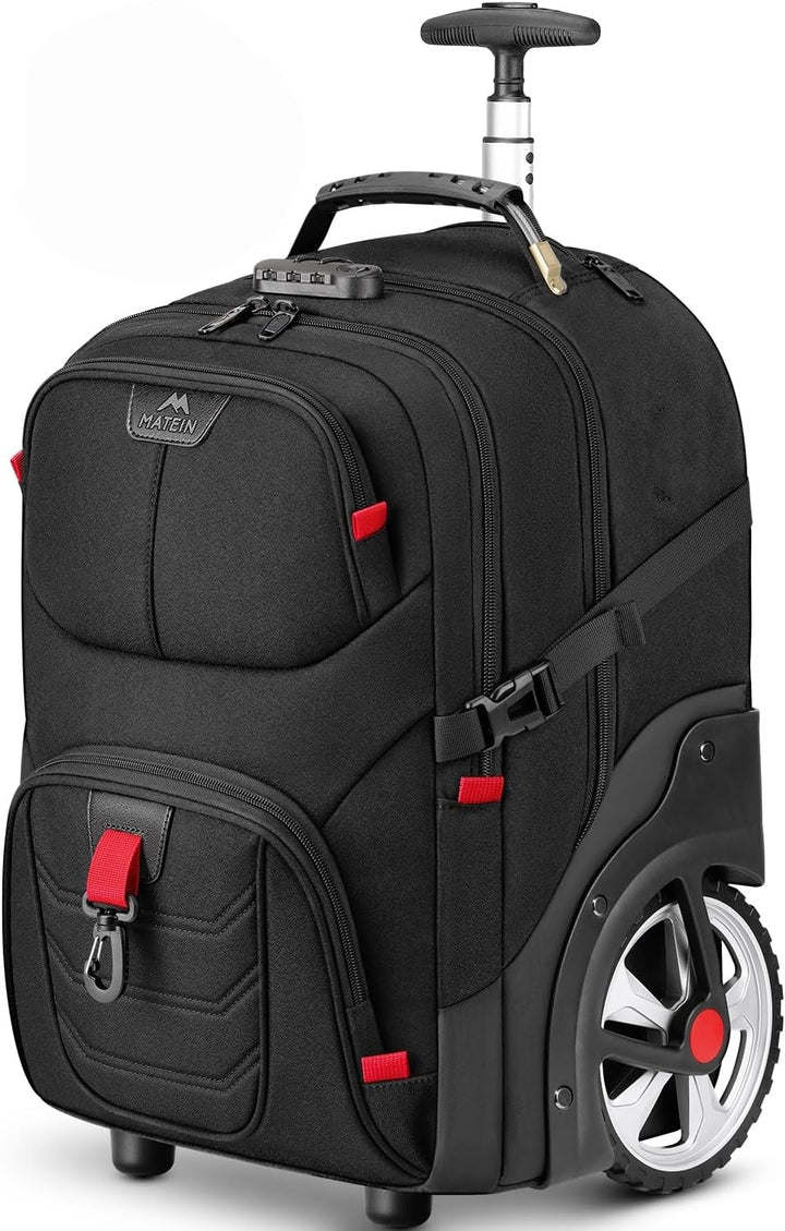 MATEIN Bolso rodante con ruedas, mochila rodante extra grande de 17...