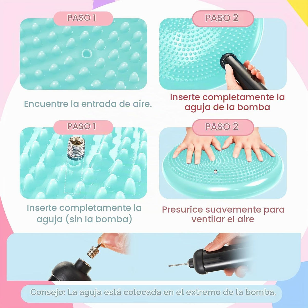 Cojines tambaleantes inflados de 13 pulgadas para niños